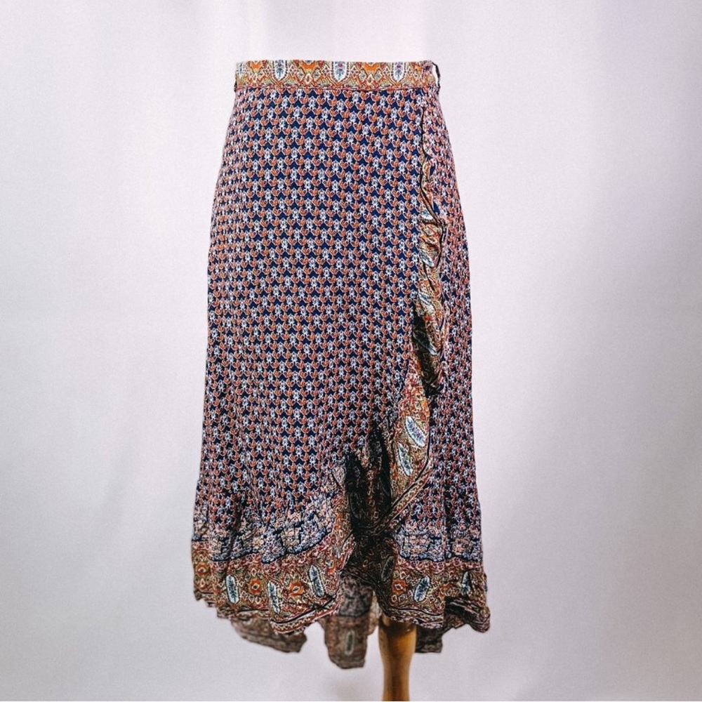 Tribal Print Wrap Skirt
